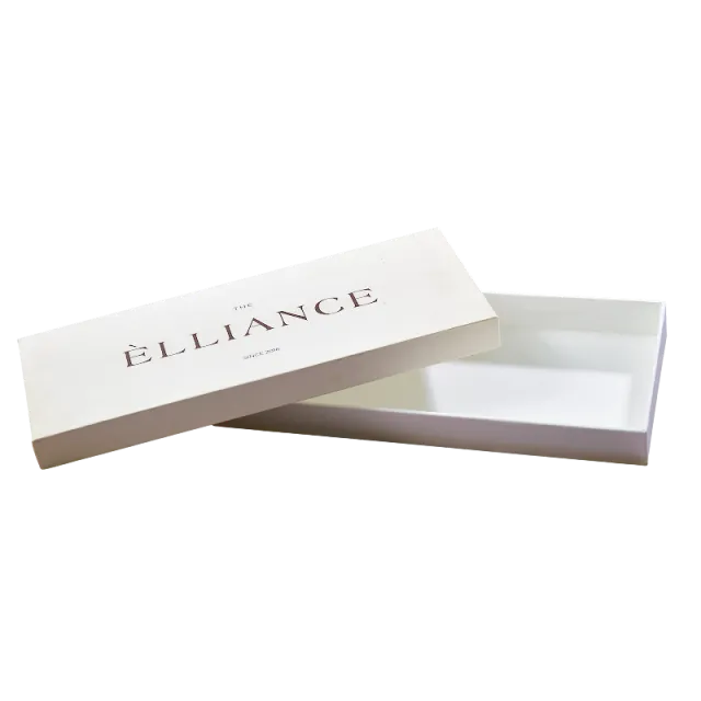 Відкрита подарункова коробка ELLIANCE з білим внутрішнім оздобленням